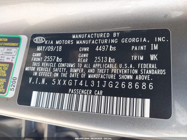 2018 KIA OPTIMA LX