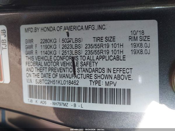 2019 ACURA RDX TECHNOLOGY PACKAGE