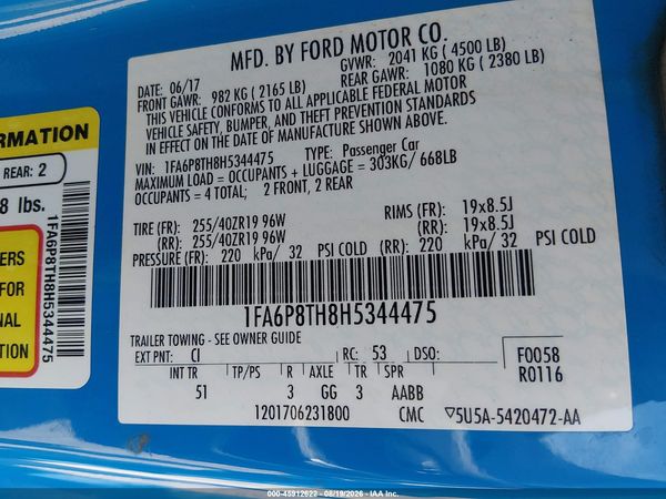 2017 FORD MUSTANG ECOBOOST — I9