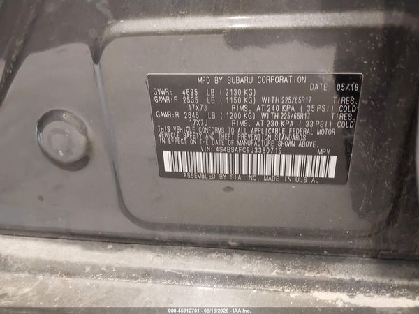 2018 SUBARU OUTBACK 2.5I PREMIUM