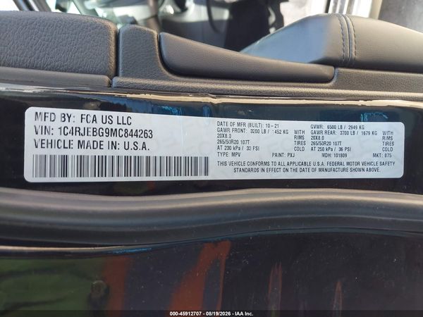 2021 JEEP GRAND CHEROKEE LIMITED 4X2
