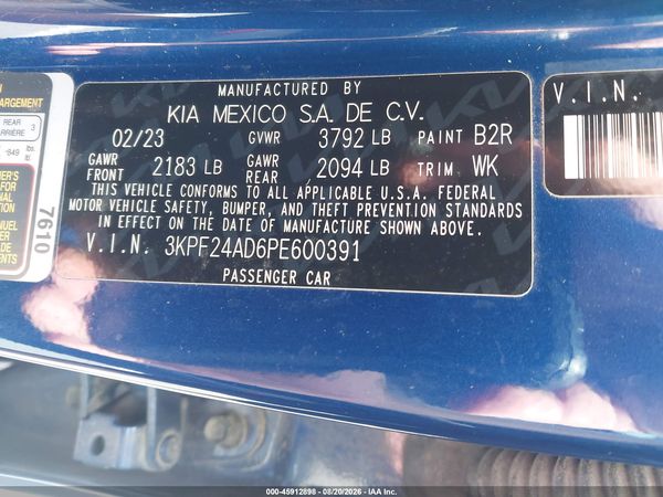 2023 KIA FORTE LXS