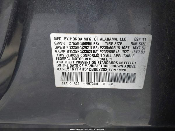 2012 HONDA PILOT EX-L