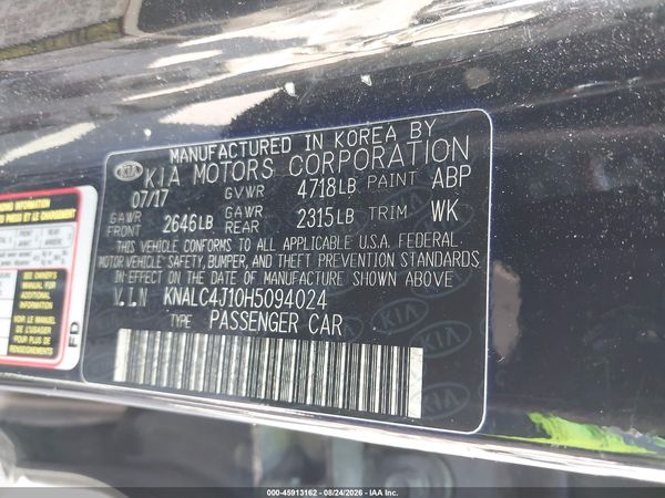 2017 KIA CADENZA PREMIUM — I9