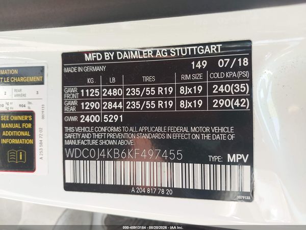 2019 MERCEDES-BENZ GLC 300 COUPE 4MATIC