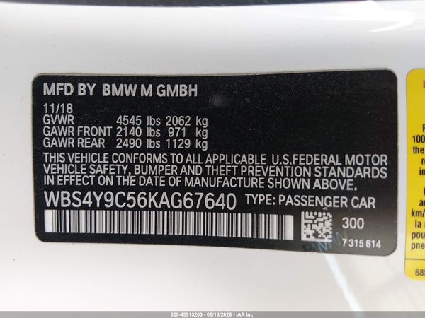 2019 BMW M4