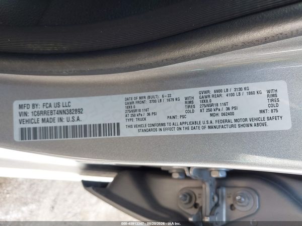 2022 RAM 1500 LONE STAR  4X2 6'4 BOX — I9