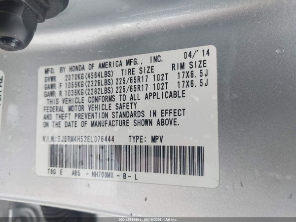 2014 HONDA CR-V EX — I9