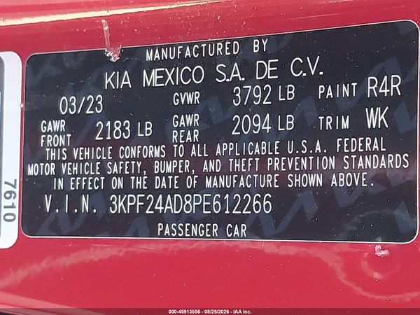 2023 KIA FORTE LXS