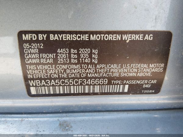 2012 BMW 328I