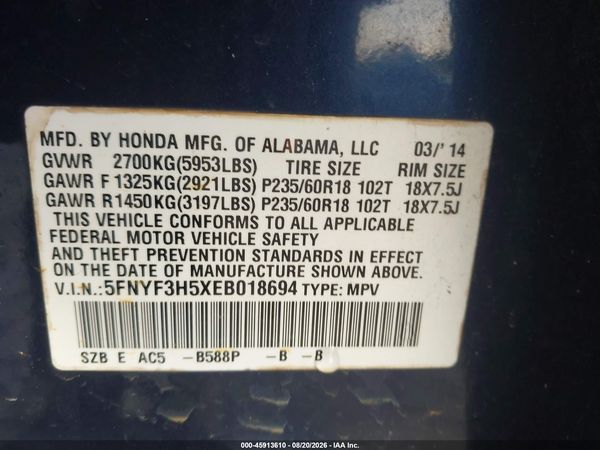 2014 HONDA PILOT EX-L