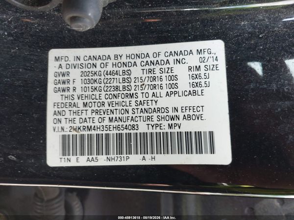 2014 HONDA CR-V LX — I9