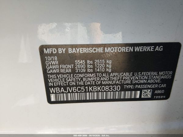 2019 BMW 640I GRAN TURISMO XDRIVE