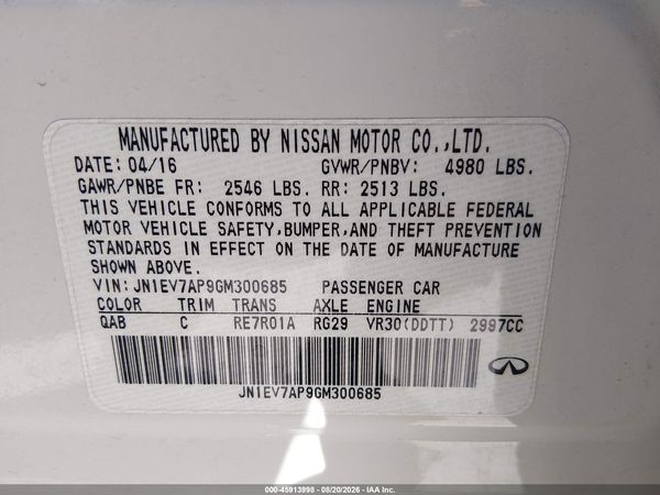 2016 INFINITI Q50 3.0T PREMIUM