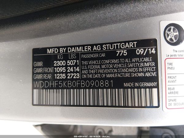 2015 MERCEDES-BENZ E 350 E350