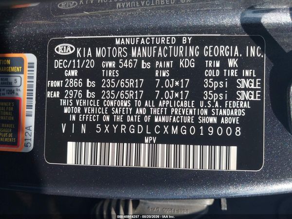 2021 KIA SORENTO LX — I9