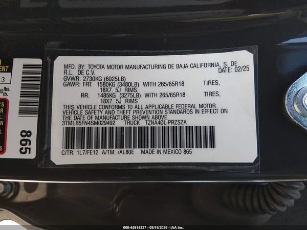 2025 TOYOTA TACOMA TRD SPORT
