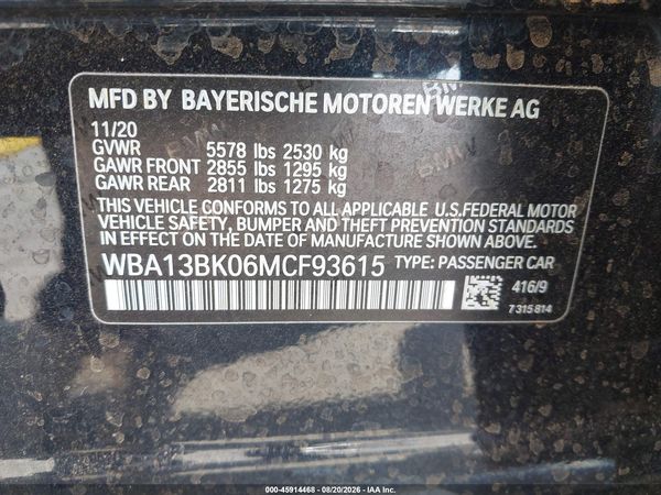 2021 BMW M550I XDRIVE — I9