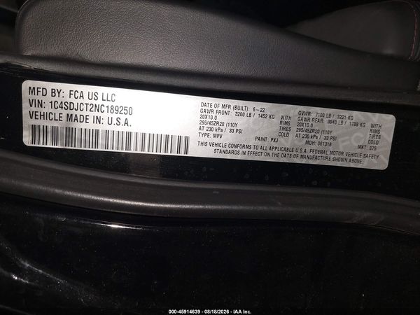 2022 DODGE DURANGO R/T PLUS AWD
