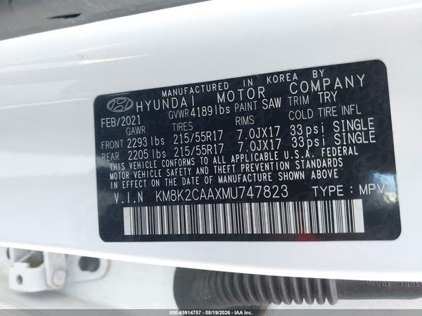 2021 HYUNDAI KONA SEL