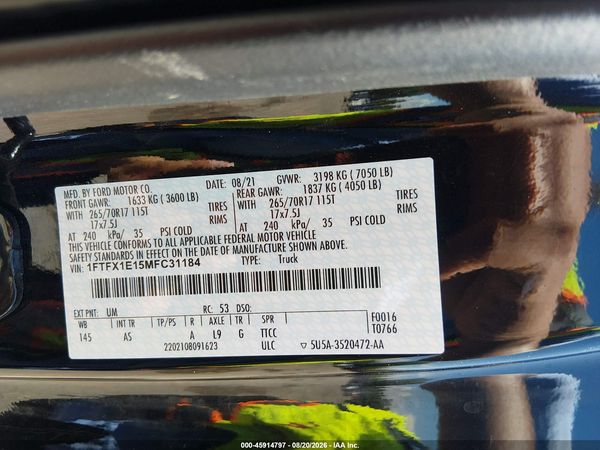 2021 FORD F-150 XL
