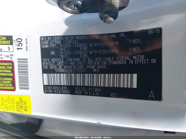 2015 TOYOTA SIENNA