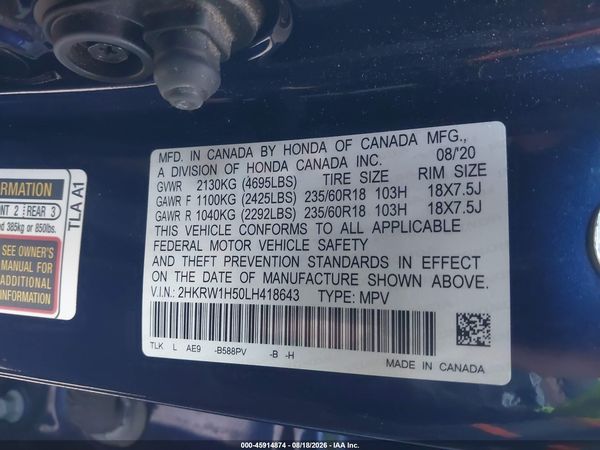 2020 HONDA CR-V 2WD EX