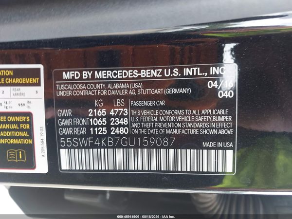 2016 MERCEDES-BENZ C 300 4MATIC