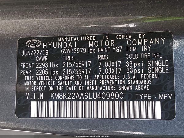 2020 HYUNDAI KONA SEL