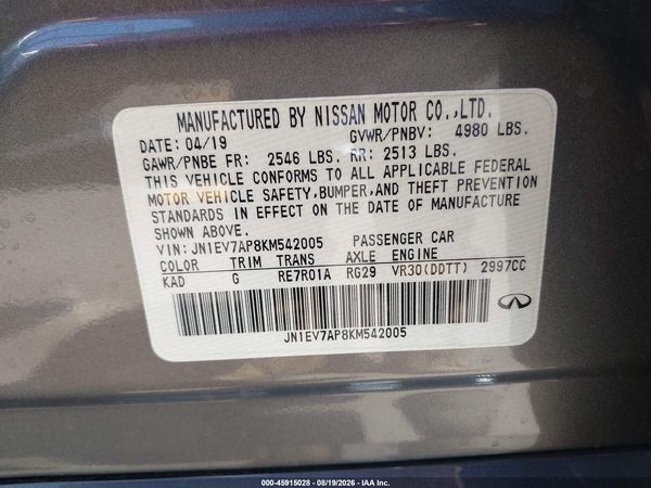 2019 INFINITI Q50 3.0T LUXE