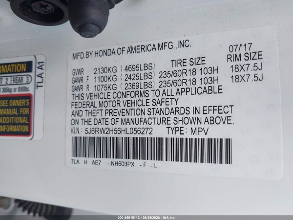 2017 HONDA CR-V EX
