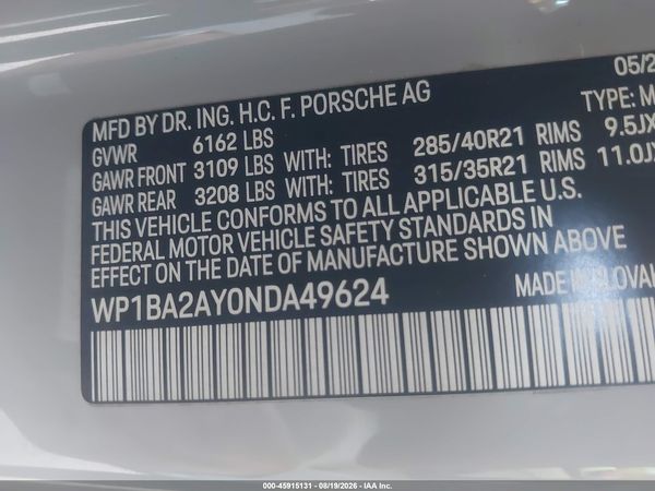 2022 PORSCHE CAYENNE COUPE PLATINUM EDITION