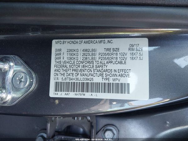 2018 ACURA RDX ACURAWATCH PLUS PACKAGE