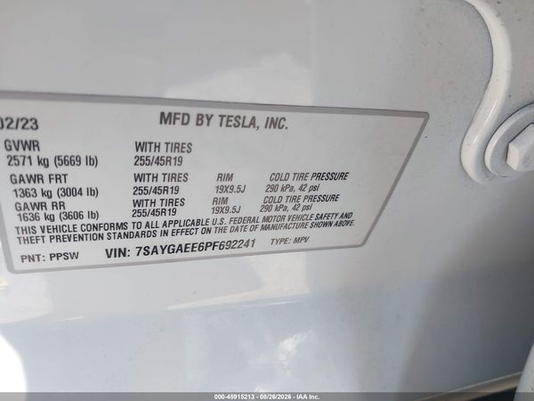 2023 TESLA MODEL Y — I9