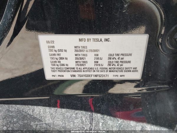 2022 TESLA MODEL Y