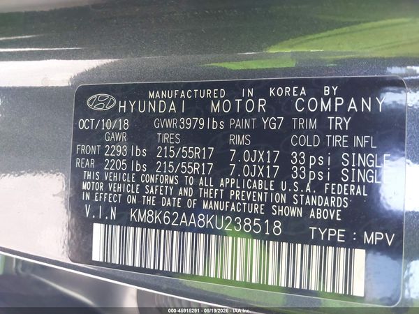 2019 HYUNDAI KONA SEL