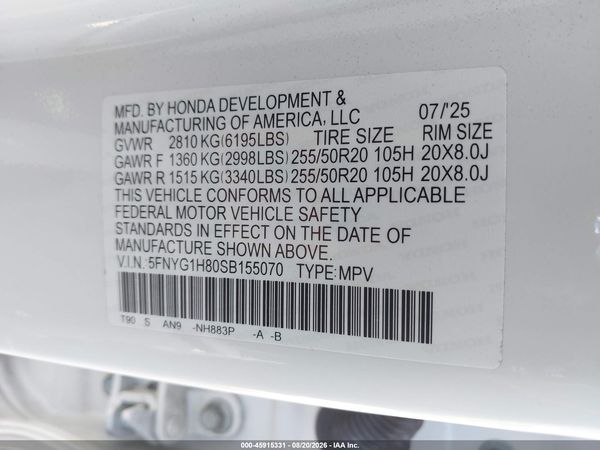 2025 HONDA PILOT ELITE — I9