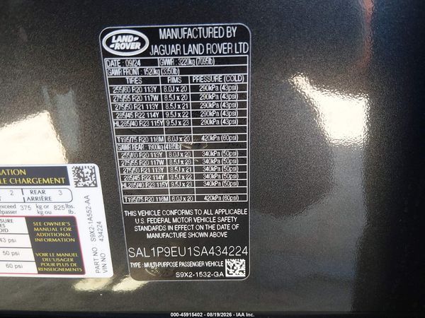 2025 LAND ROVER RANGE ROVER SPORT P360 SE