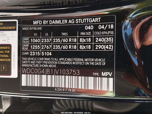 2018 MERCEDES-BENZ GLC 300 GLC300