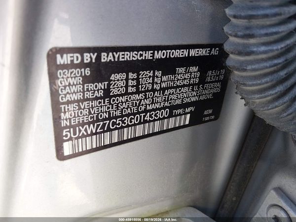2016 BMW X3 SDRIVE28I — I9