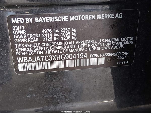 2017 BMW 530I XDRIVE
