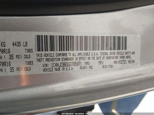 2016 JEEP COMPASS SPORT
