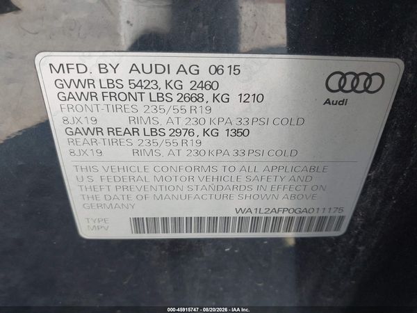 2016 AUDI Q5 2.0T PREMIUM