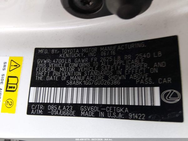2016 LEXUS ES 350
