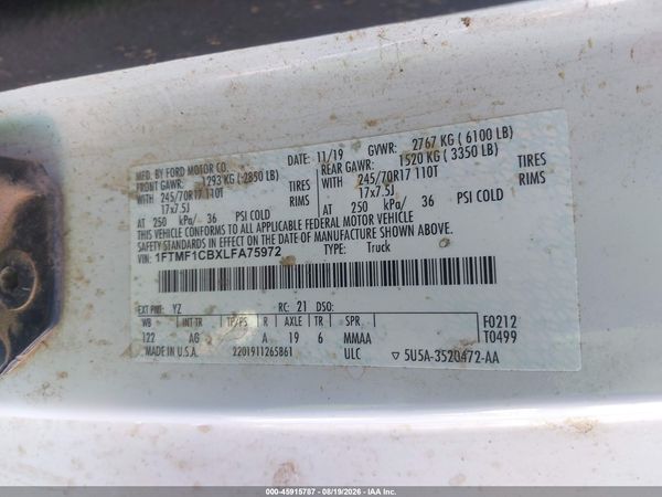 2020 FORD F-150 XL