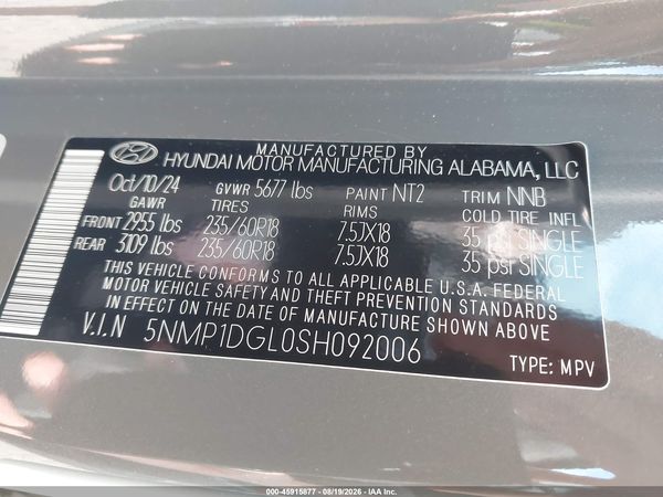 2025 HYUNDAI SANTA FE SE