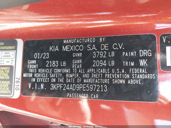 2023 KIA FORTE LXS