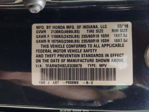 2018 HONDA CR-V EX-L/EX-L NAVI