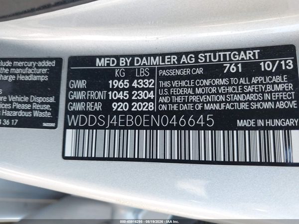 2014 MERCEDES-BENZ CLA 250 CLA250