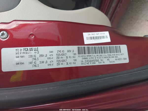 2019 DODGE GRAND CARAVAN SE